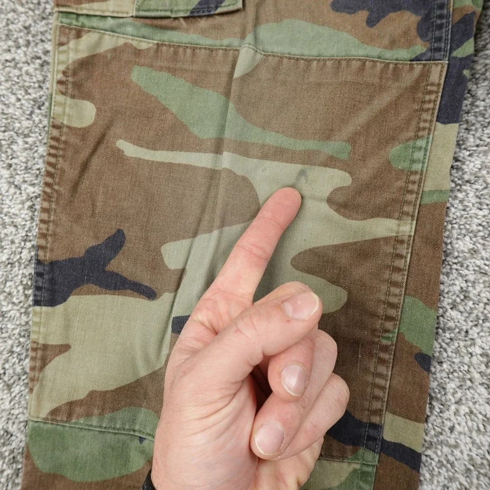 Military Pants Mens S Woodland Camo Combat Trouser Cargo Paratrooper Double Knee